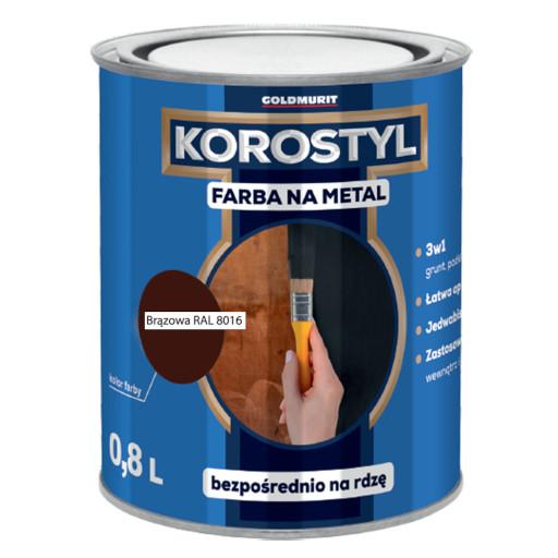 Farba do metalu Korostyl 0,8l brąz 3w1