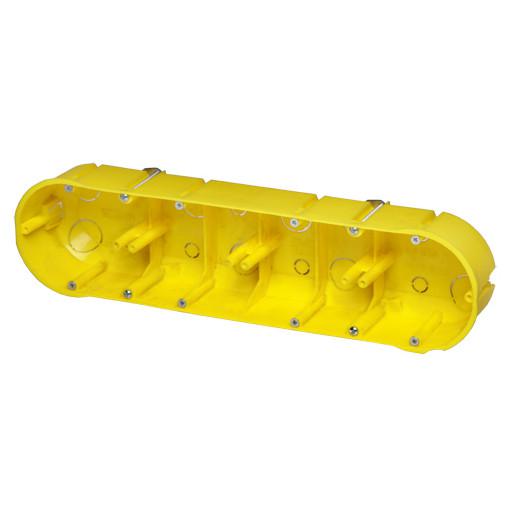 Puszka podtynkowa poczwórna 60mm żółta ze śrubami PK-4x60 0235-0N
